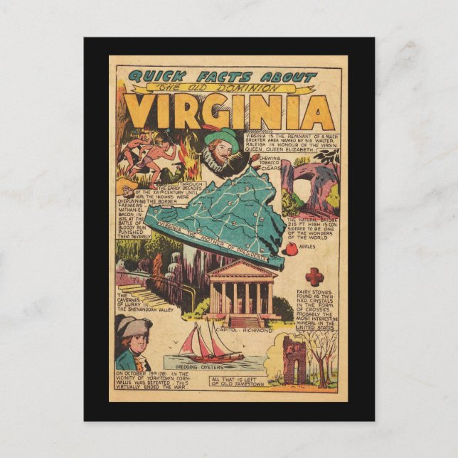 Virginia, das alte Dominion Postkarte (Vorderseite)