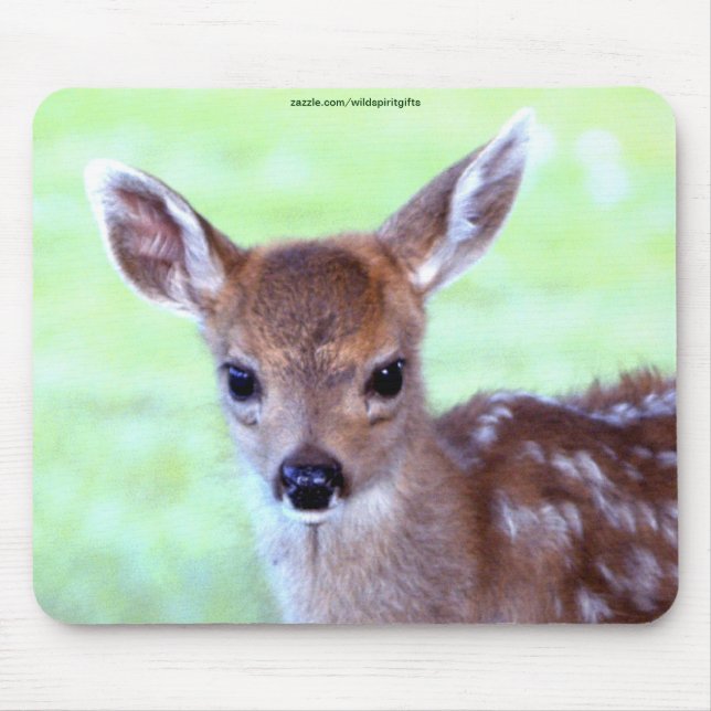 Virginia Deer Fawn Baby Animal Wildlife Art Mousepad (Vorne)
