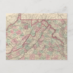 Virginia, Delaware, Maryland und West Virginia Postkarte