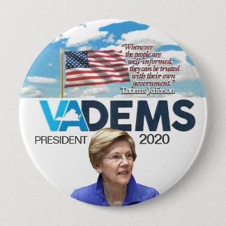VIRGINIA DEMOKRATEN FÜR ELIZABETH WARREN 2020 BUTTON