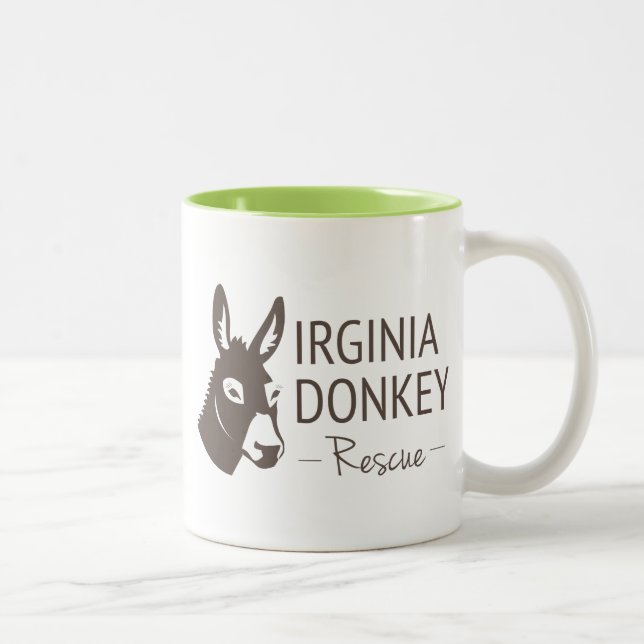 Virginia-Esel-Rettungs-Logo-Einzelteile Zweifarbige Tasse (Rechts)