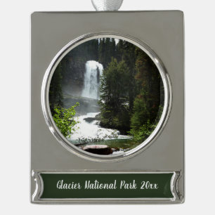 Virginia Falls at Glacier National Park Banner-Ornament Silber
