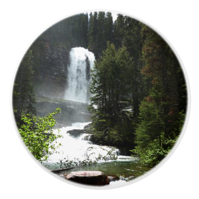 Virginia Falls at Glacier National Park Keramikknauf (Vorderseite)