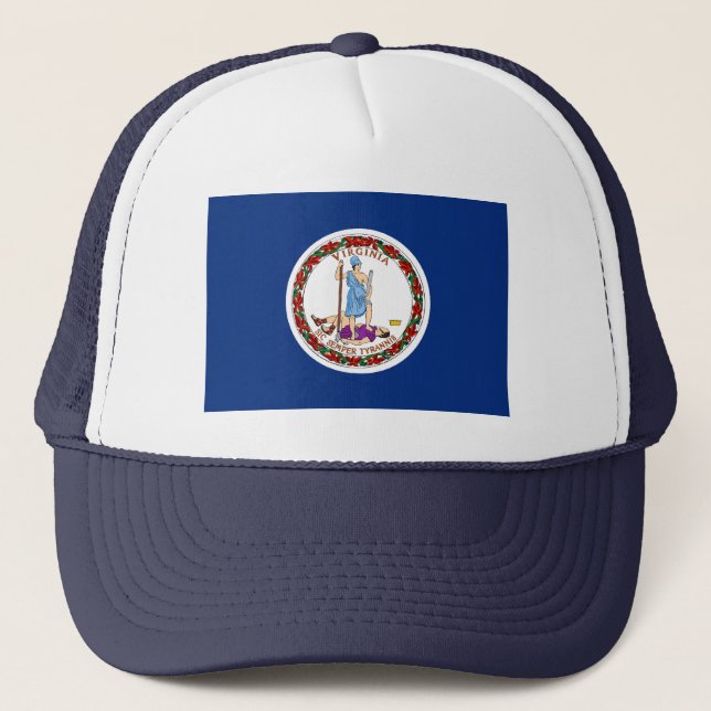 Virginia Flag Hat Truckerkappe (Vorderseite)