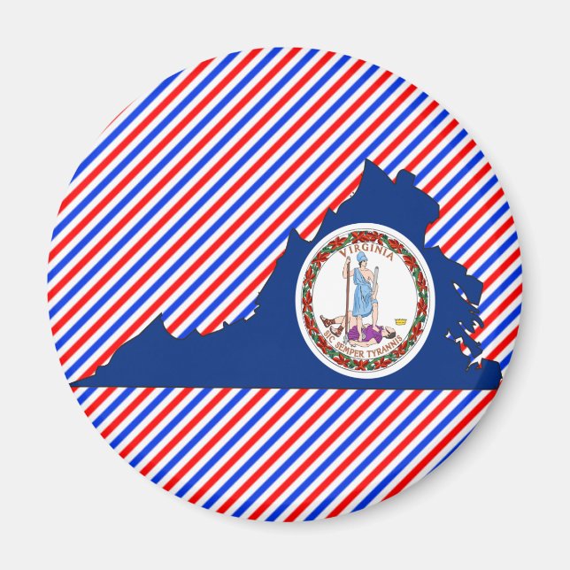 Virginia Flag Karte Magnet (Vorne)