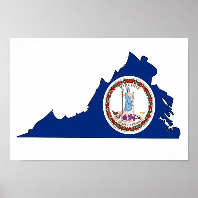 Virginia Flag Karte Poster (Vorne)
