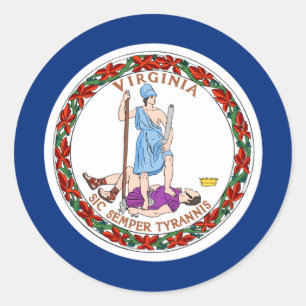 Virginia Flag Runder Aufkleber