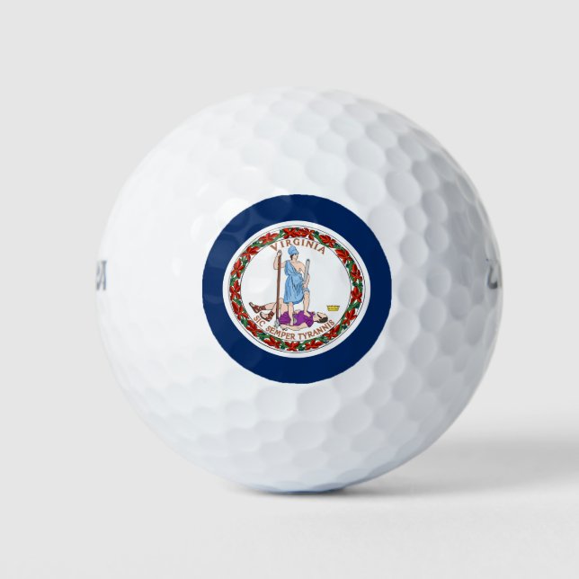 Virginia-Flagge Golfball (Vorderseite)