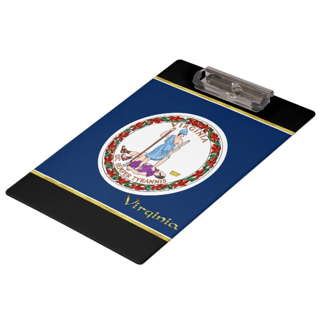 Virginia-Flagge Klemmbrett (Schrägansicht)