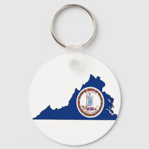 Virginia-Flaggen-Karte Schlüsselanhänger