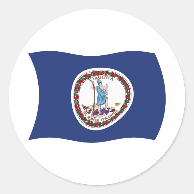 Virginia-Flaggenaufkleber Runder Aufkleber (Vorderseite)
