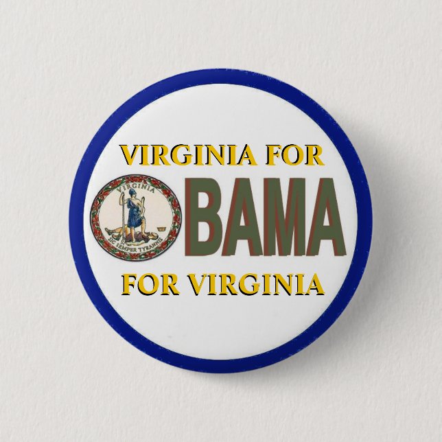 VIRGINIA FÜR OBAMA-Knopf Button (Vorderseite)