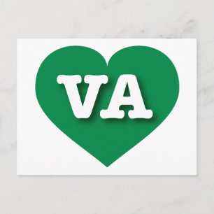 Virginia Green Heart - I Liebe VA Postkarte