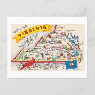 Virginia Grüße aus den US-Bundesstaaten  Postkarte