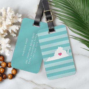 Virginia Heart Zuhause Staat Gepäckanhänger