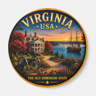 Virginia Historischer Wasserfront-Ausflug 🟡 Magnet