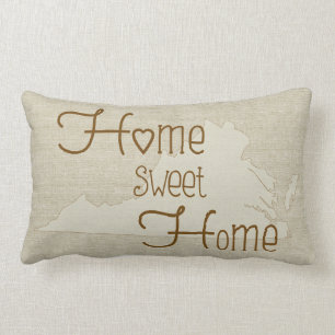 Virginia-Home Sweet Home Jute-Look individuelles N Lendenkissen
