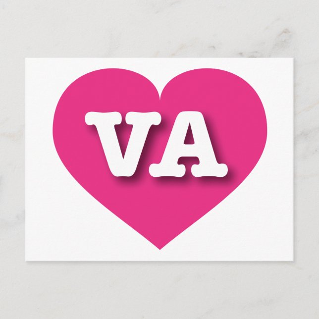 Virginia Hot Pink Heart - I Liebe VA Postkarte (Vorderseite)