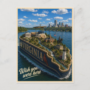 Virginia Ich wünschte, du wärst hier State-Ser Postkarte