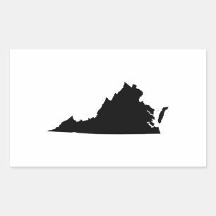 Virginia in Schwarz-Weiß Rechteckiger Aufkleber