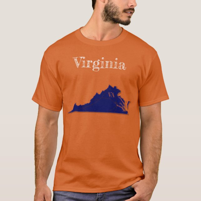 Virginia Interstates [Navy Blue Design] T-Shirt (Vorderseite)