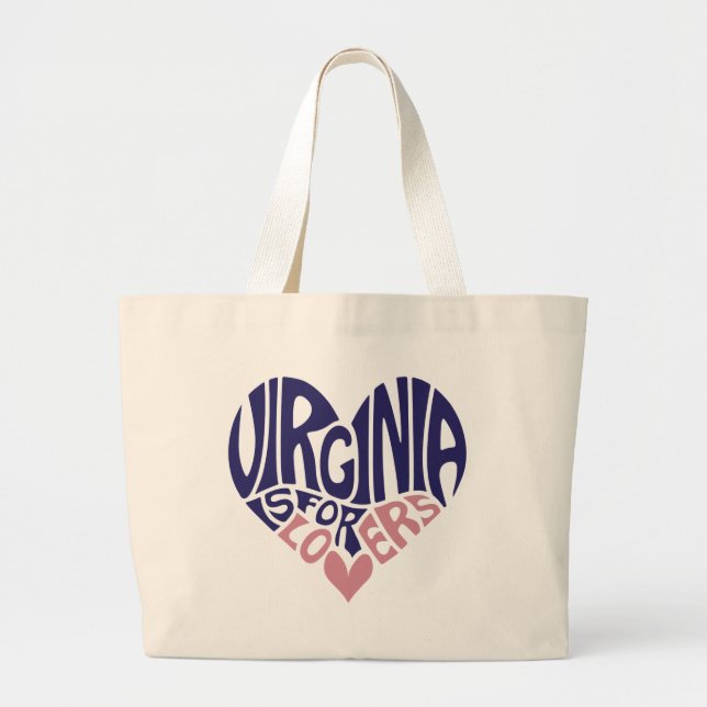 Virginia is for lovers Heart Jumbo Stoffbeutel (Vorne)
