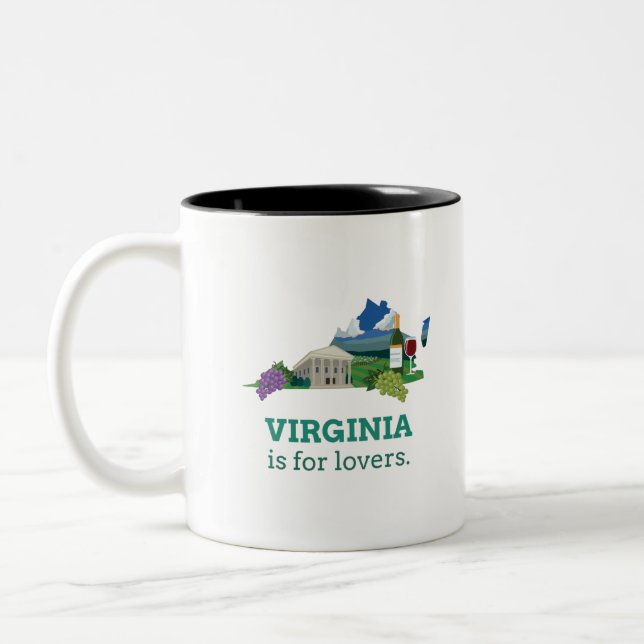 Virginia ist für Liebhaber Zweifarbige Tasse (Links)
