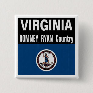 Virginia ist Romney Ryan Land-Knopf Button