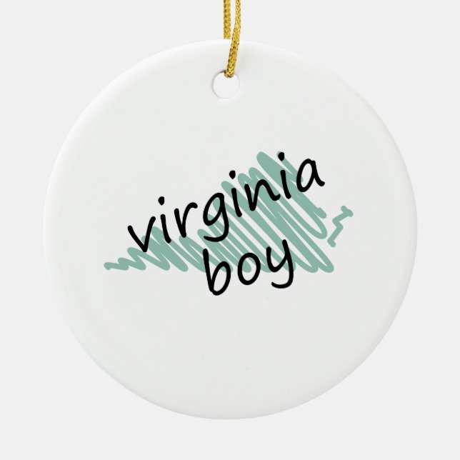 Virginia-Junge auf das Virginia-Karten-dem Keramik Ornament (Vorne)