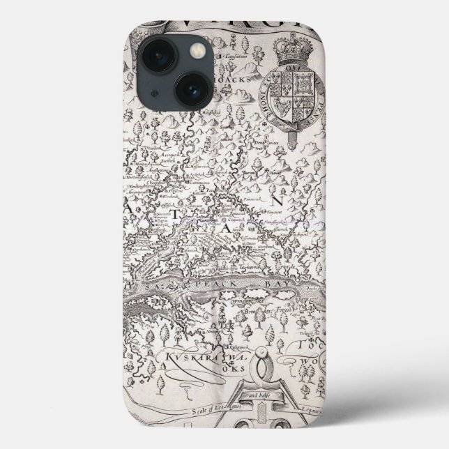 Virginia-Karte, 1612 Case-Mate iPhone Hülle (Rückseite)