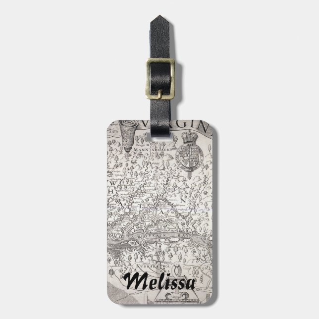 Virginia-Karte, 1612 Gepäckanhänger (Vorderseite vertikal)