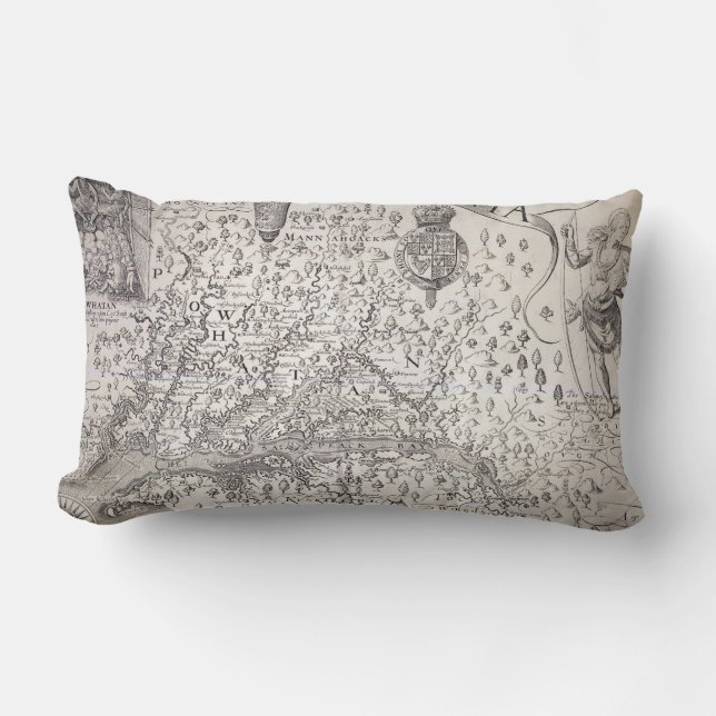 Virginia-Karte, 1612 Lendenkissen (Vorderseite)