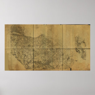 Virginia Karte Alexandria bis Potomac Fluss 1860 Poster