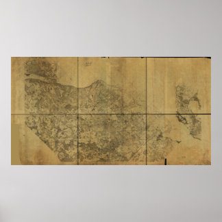 Virginia Karte Alexandria bis Potomac Fluss 1860 Poster