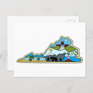 Virginia Karte Chesapeake Charlottesville Lynchbur