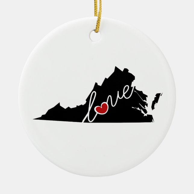 Virginia-Liebe!  Geschenke für VA-Liebhaber Keramikornament (Vorne)