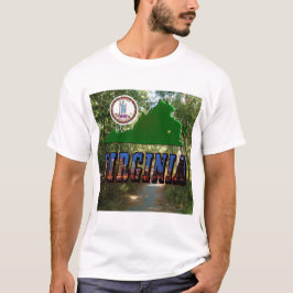 Virginia Map, Staat Siegel, Bildtext T-Shirt