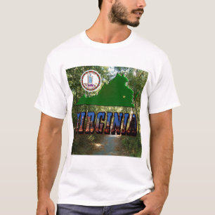 Virginia Map, Staat Siegel, Bildtext T-Shirt