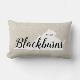 Virginia Monogram Staat Throw Pillow Lendenkissen