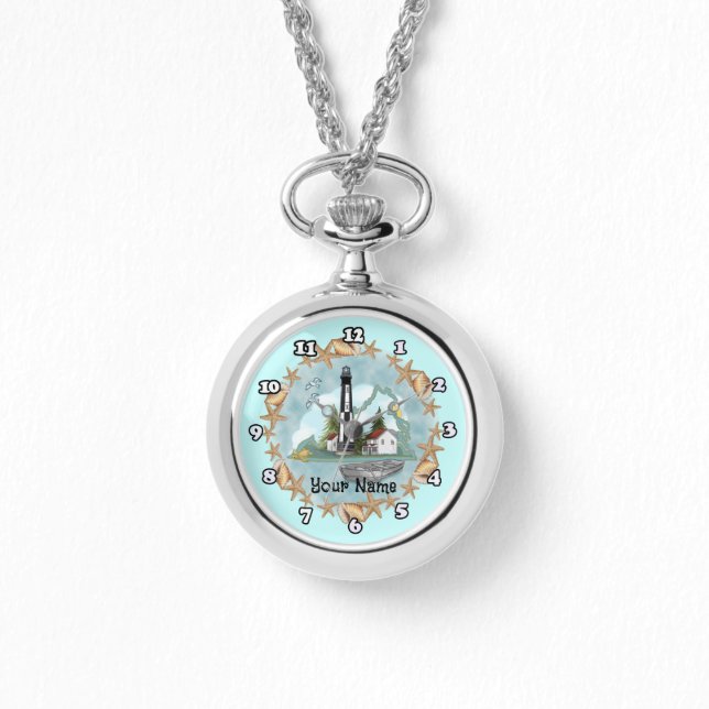 Virginia Muscheln Lighthouse Armbanduhr (Vorderseite)