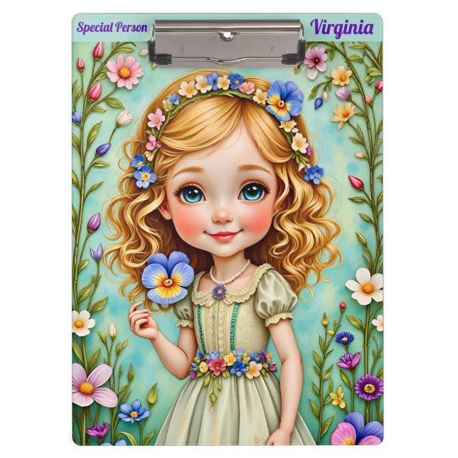 VIRGINIA ~ Niedliches Mädchen ~ Klemmbrett (Vorderseite)