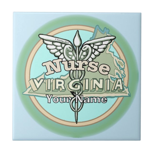 Virginia Nurse Caduceus Fliese (Vorderseite)