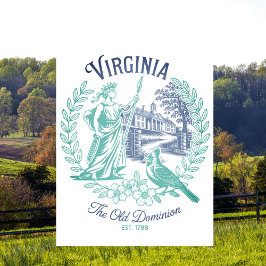 Virginia Old Dominion State Travel Postcard Postkarte
