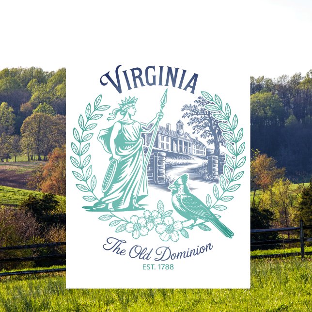 Virginia Old Dominion State Travel Postcard Postkarte (Virginia Old Dominion State Travel Postcard
)