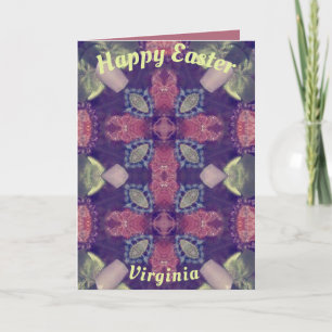 VIRGINIA ~ Osterkartenmuster ~ Lila rosa grün Feiertagskarte