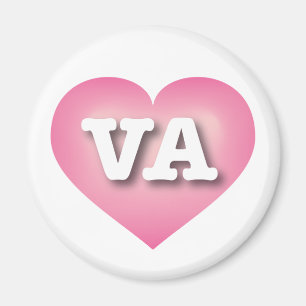 Virginia Pink Fade Heart - I Liebe VA Magnet