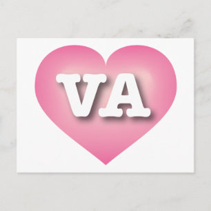 Virginia Pink Fade Heart - I Liebe VA Postkarte