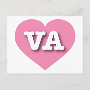Virginia Pink Heart - I Liebe VA Postkarte