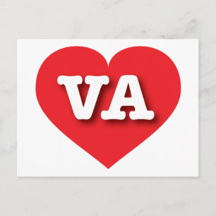 Virginia Red Heart - I Liebe VA Postkarte
