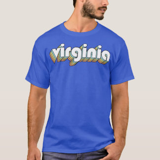 Virginia Retro Rainbow Typografie Faded Style T-Shirt